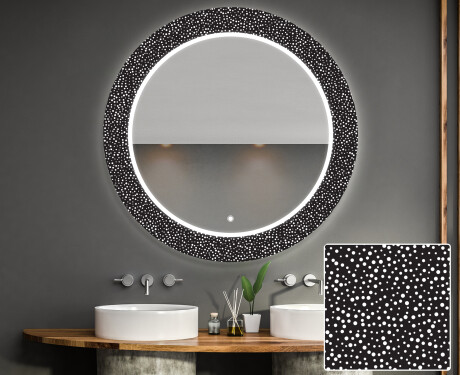 Rotunda oglinda baie cu leduri decorativa perete - Dotts