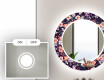 Baie decoratiune rotunda oglinda cu LED moderna - Elegant Flowers #4