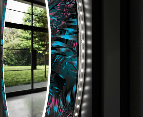 Baie decoratiune rotunda oglinda cu LED moderna - Fluo Tropic #11