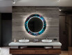 Baie decoratiune rotunda oglinda cu LED moderna - Fluo Tropic #12