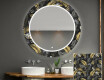 Baie decoratiune rotunda oglinda cu LED moderna  - Goldy Palm