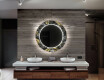 Baie decoratiune rotunda oglinda cu LED moderna  - Goldy Palm #12
