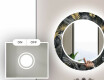 Baie decoratiune rotunda oglinda cu LED moderna  - Goldy Palm #4