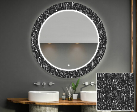 Rotunda oglinda baie cu leduri decorativa perete - Gothic