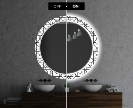 Baie decoratiune rotunda oglinda cu LED moderna - Industrial #7