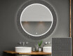 Baie decoratiune rotunda oglinda cu LED moderna  - Microcircuit #1