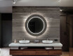 Baie decoratiune rotunda oglinda cu LED moderna  - Microcircuit #12