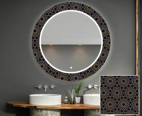 Rotunda oglinda baie cu leduri decorativa perete - Ornament #1
