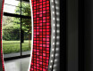 Baie decoratiune rotunda oglinda cu LED moderna  - Red Mosaic #11