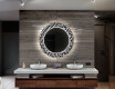 Rotunda oglinda baie cu leduri decorativa perete - Triangless #12