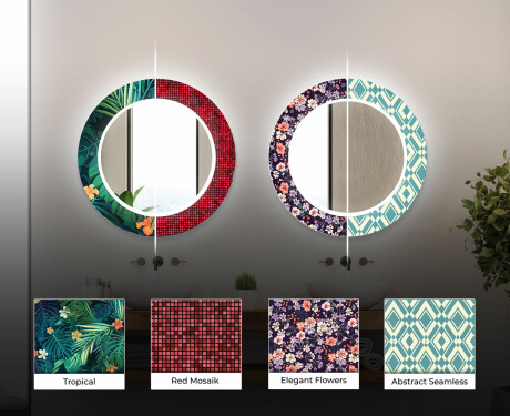 Rotunda oglinda baie cu leduri decorativa perete - Triangless #6