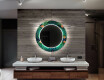 Baie decoratiune rotunda oglinda cu LED moderna  - Tropical #12
