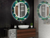Oglindă rotundă decorativă cu iluminare de fundal pentru baie - Tropical #2