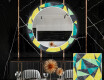 Rotunda moderna oglinzi decorative cu leduri pentru sala de mese - Abstract Geometric #1
