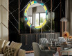 Rotunda moderna oglinzi decorative cu leduri pentru sala de mese - Abstract Geometric #2