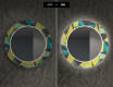Rotunda moderna oglinzi decorative cu leduri pentru sala de mese - Abstract Geometric #7