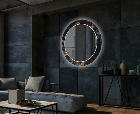 Rotunda moderna oglinzi decorative cu leduri perete salon - Dandelion #2