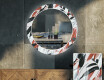 Rotunda moderna oglinzi decorative cu leduri perete salon - Leaves #1