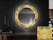 Oglinda cu LED rotunda decorativa perete hol - Gold Triangles #1