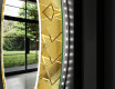 Oglinda cu LED rotunda decorativa perete hol - Gold Triangles #11