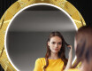 Oglinda cu LED rotunda decorativa perete hol - Gold Triangles #12