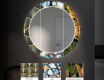 Oglinda cu LED rotunda decorativa perete hol - Gold Triangles #6