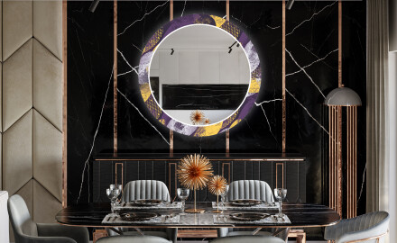 Rotunda moderna oglinzi decorative cu leduri pentru sala de mese - Round Stamp