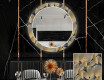 Rotunda moderna oglinzi decorative cu leduri pentru sala de mese - Golden Leaves #1