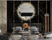 Rotunda moderna oglinzi decorative cu leduri pentru sala de mese - Golden Leaves #12