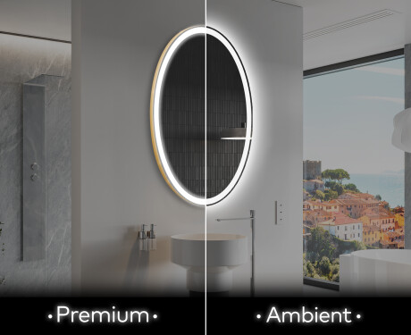 Ovala oglinda baie cu leduri - Vertical L227