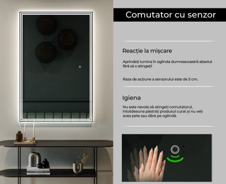 Oglinda cu leduri verticala mari de perete L57 #6