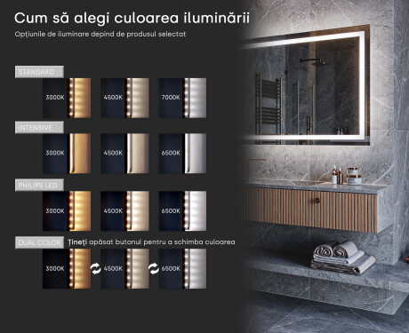 Oglinda cu leduri verticala mari de perete L49 #8