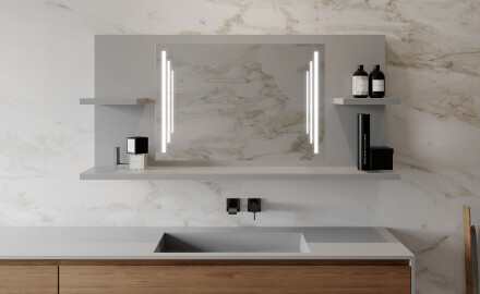 Oglinda moderna LED cu raft L27