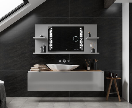 Oglinda baie cu leduri cu rafturi L38 #3