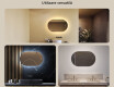 Oglindă de baie iluminată, culoare duală, comutator tactil, saltea încălzitoare #2