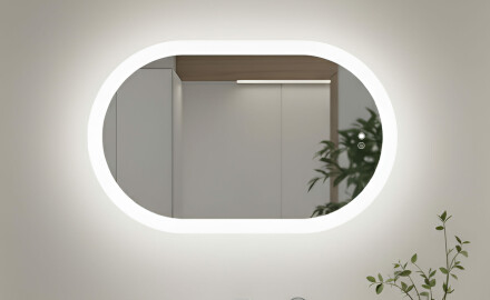 Oglindă de baie iluminată, culoare duală, comutator tactil, saltea încălzitoare