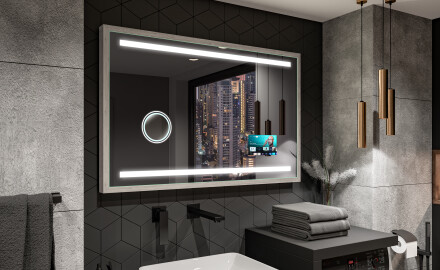 Rama oglinzi cu LED perete lemn - FrameLine L09