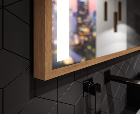 Oglinda LED baie cu rama de lemn - FrameLine L11 #3