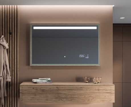 Rama oglinzi cu LED perete lemn - FrameLine L12 #12