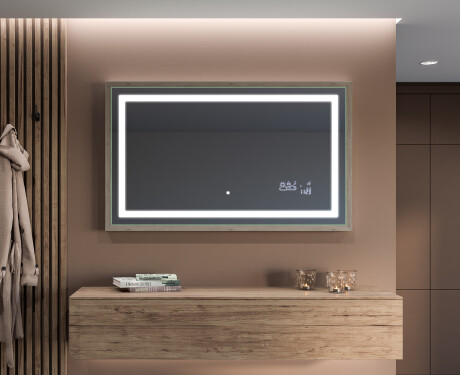 Oglinda LED baie cu rama de lemn  - FrameLine L15 #12