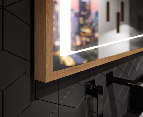 Oglinda LED baie cu rama de lemn  - FrameLine L61 #3