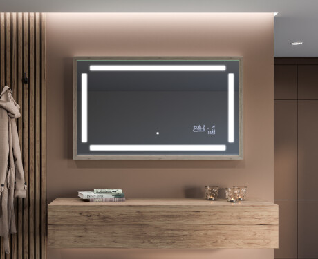 Oglinda LED baie cu rama de lemn - FrameLine L124 #12