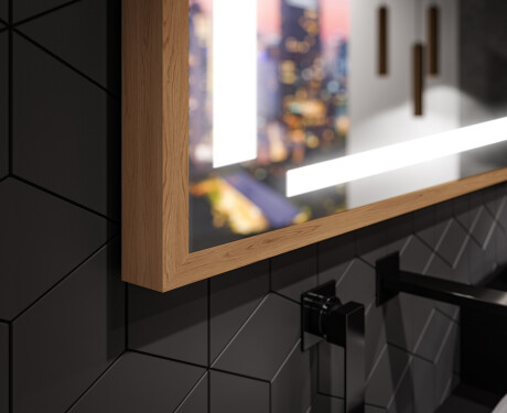 Oglinda LED baie cu rama de lemn - FrameLine L124 #3