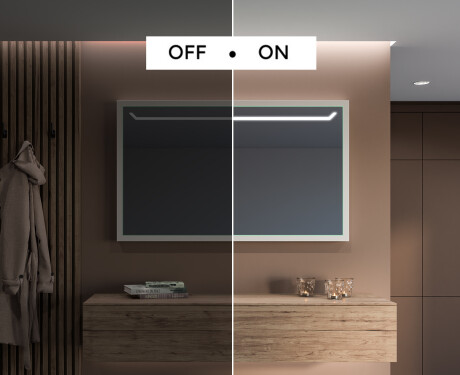 Oglinda LED baie cu rama de lemn - FrameLine L128 #5
