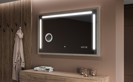 Rama oglinzi cu LED perete lemn - FrameLine L134