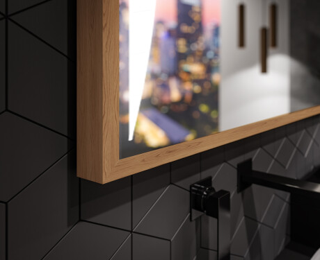 Oglinda LED baie cu rama de lemn - FrameLine L135 #3