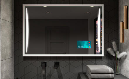 Oglinda LED baie cu rama de lemn - FrameLine L135