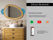 Oglindă neregulată într-o ramă de stejar cu iluminare LED #7