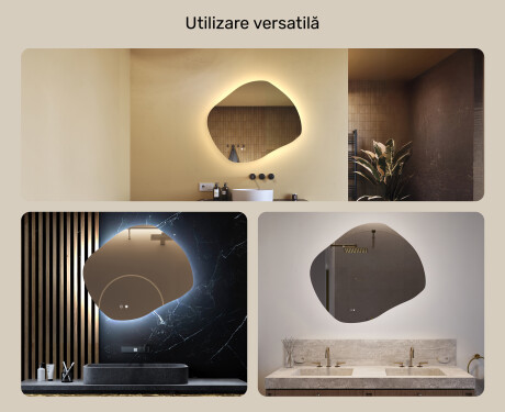 Oglindă de baie cu iluminare, culoare duală, comutator tactil, saltea încălzitoare #2