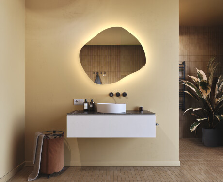 Oglindă de baie cu iluminare, culoare duală, comutator tactil, saltea încălzitoare #9